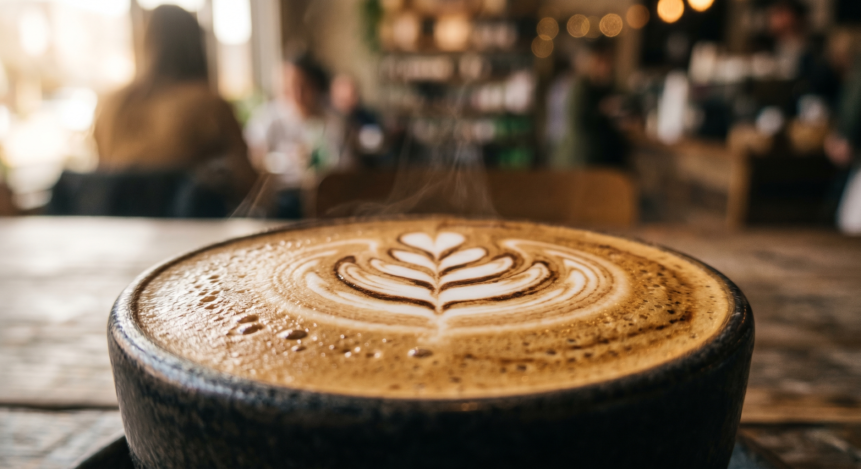 Example image for the prompt: Latte art macro