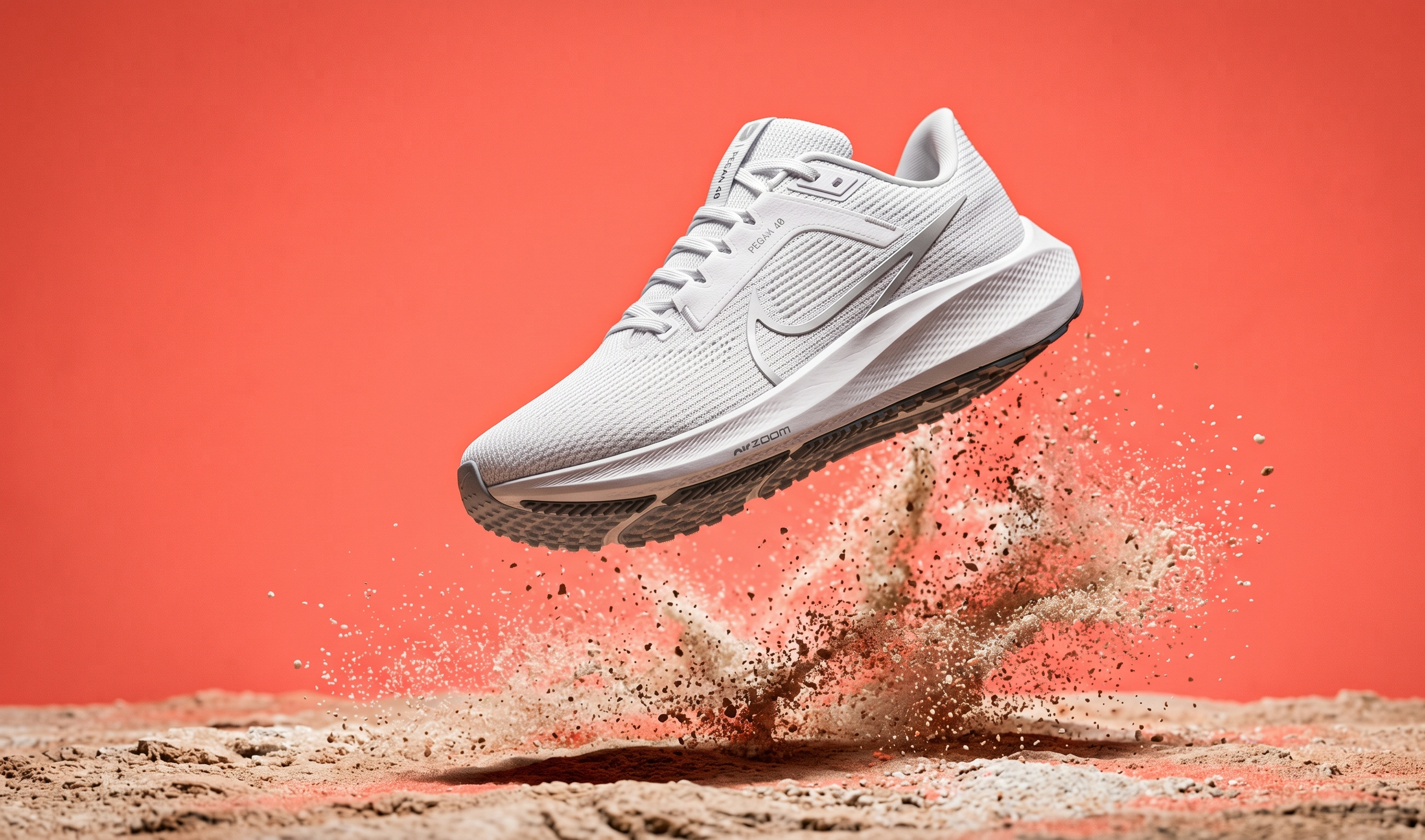Example image for the prompt: Floating sneaker studio ad