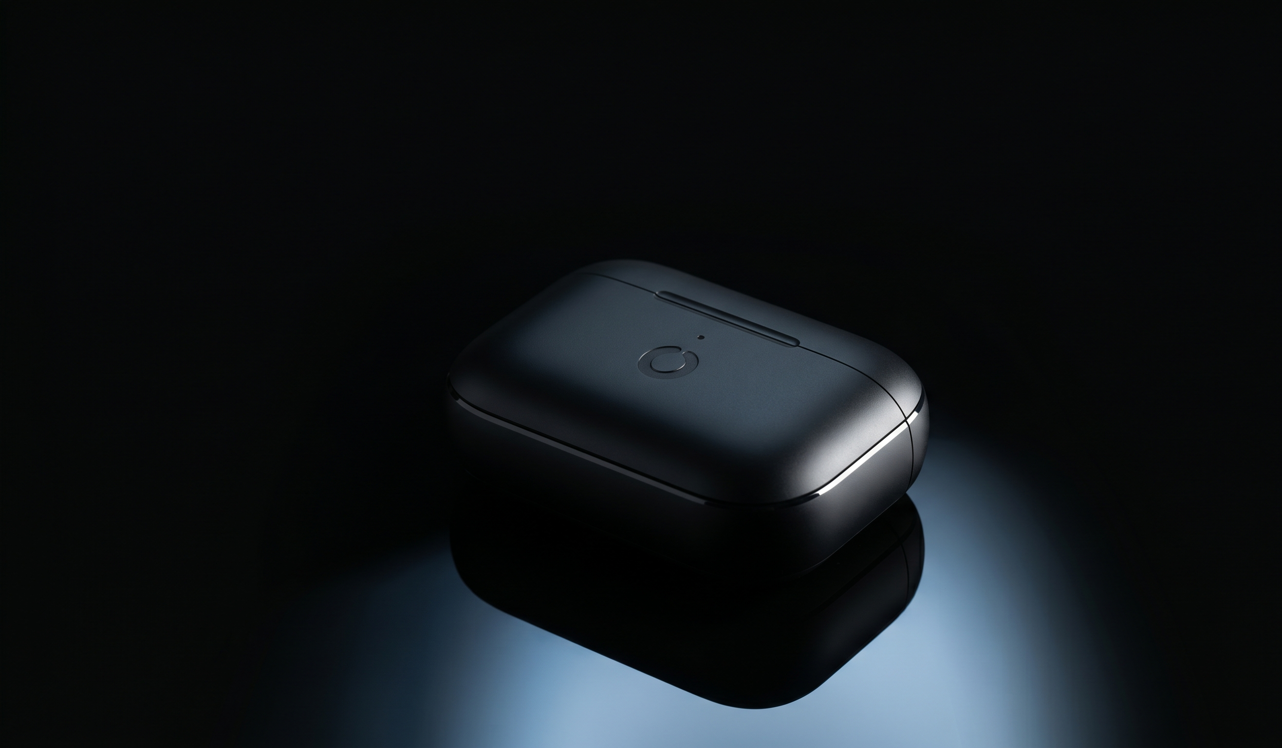 Example image for the prompt: Dark-mode gadget reveal